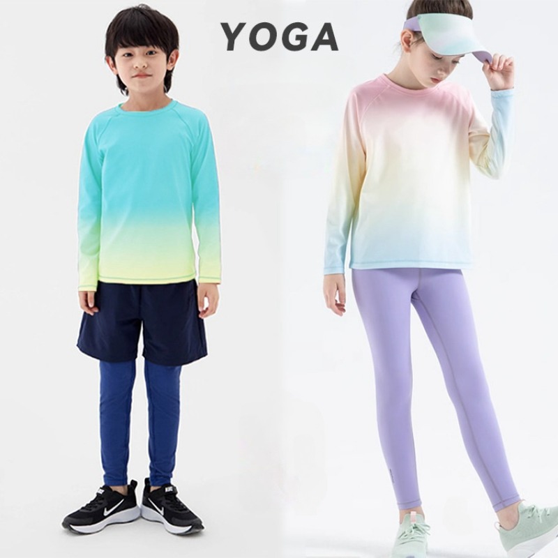 Yoga Fitness Girl - Kinder Yoga Shirts Langarm Jungen Mädchen