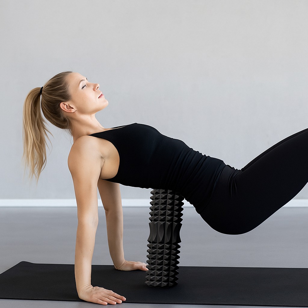 Yoga Fitness Exercises - EVA-Schaumstoff-Fitness-Rückenrolle, Triggerpunkt, Hochdichte-Yoga-Schaumstoffrolle, Stabiles Selbstmassage-Werkzeug, Fitness-Yoga-Säule