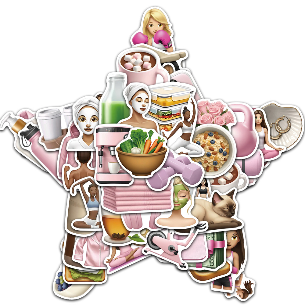 Yoga Fitness Girl - 50/100PCS Fitness GYM Mädchen Kreative Aufkleber