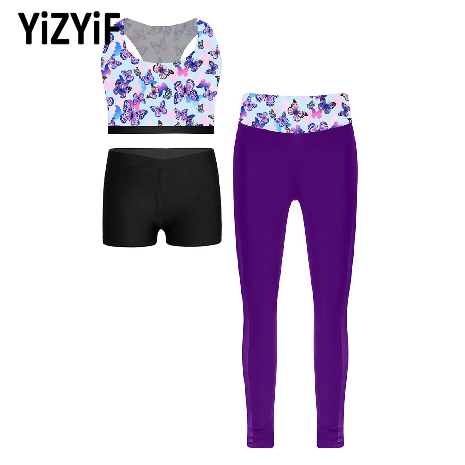 Yoga Fitness Girl - Dreiteiliges Fitness-Sport-Outfit für Kinder, Mädchen, Trainingsanzüge,