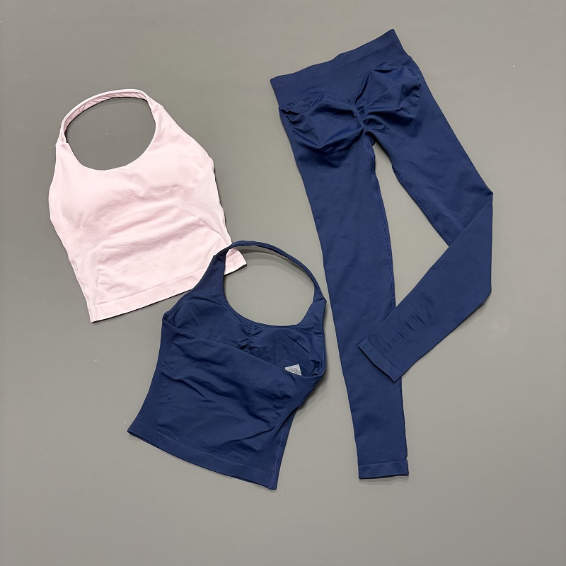 Yoga Fitness Zumba - 2-teiliges Sportbekleidungsset für Damen mit Neckholder-Top,