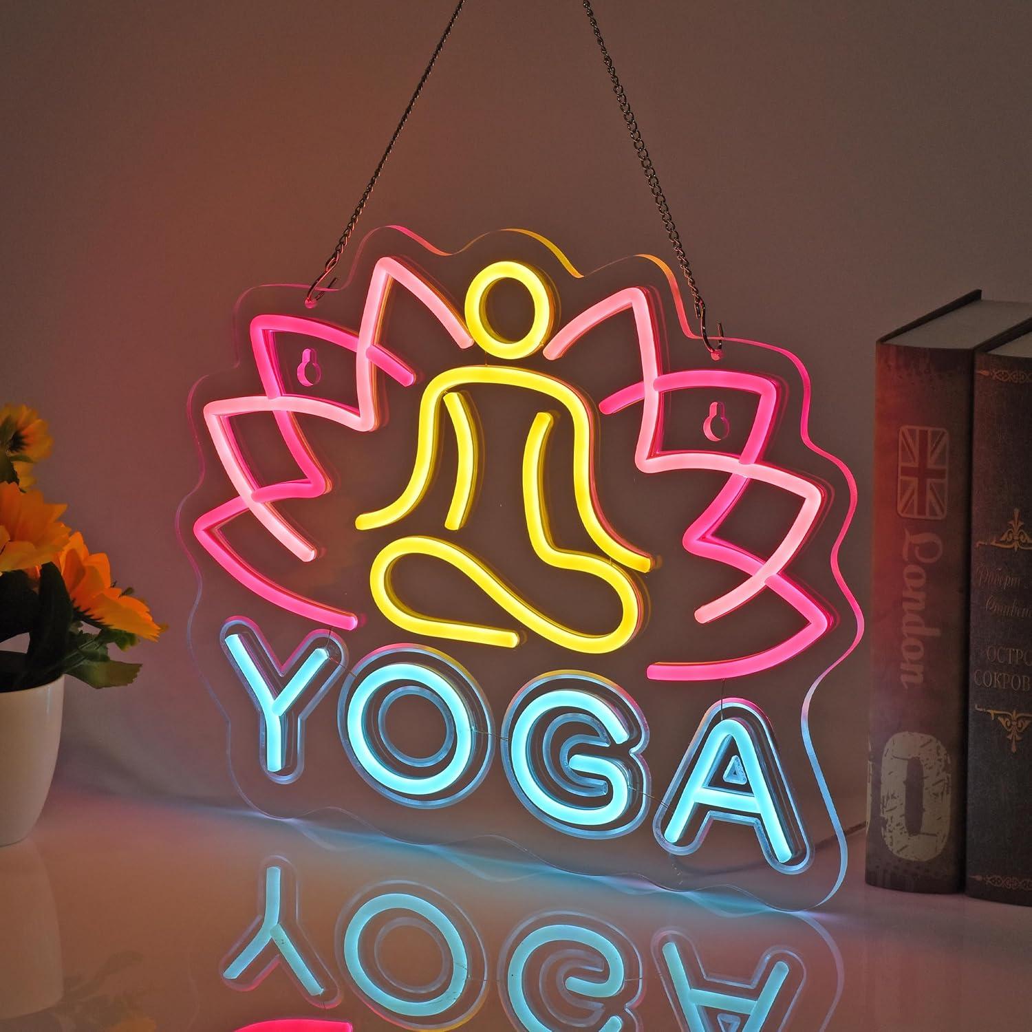 Yoga-Neonschild, Neonlichter,  – Yoga Fitness Rooms Bewertung und Preis