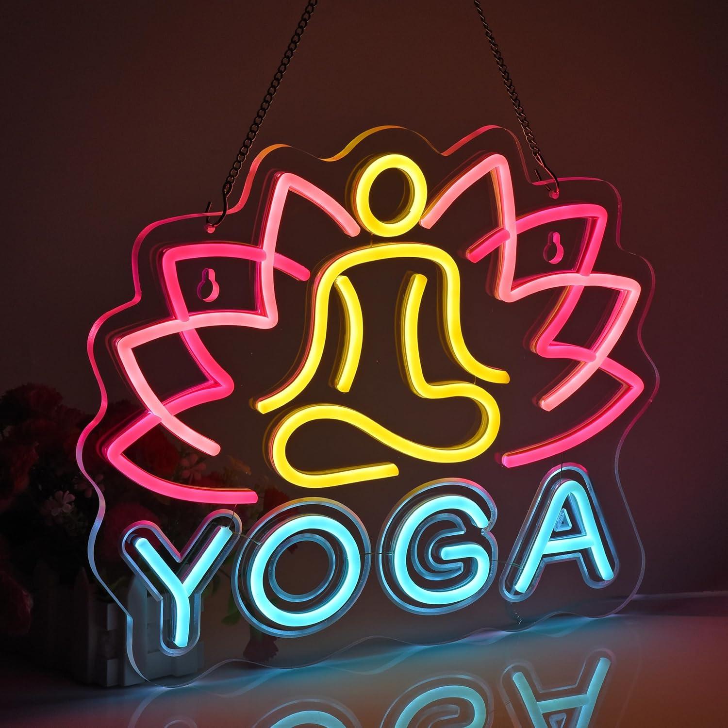 Yoga-Neonschild, Neonlichter,  – Yoga Fitness Rooms Bewertung und Preis