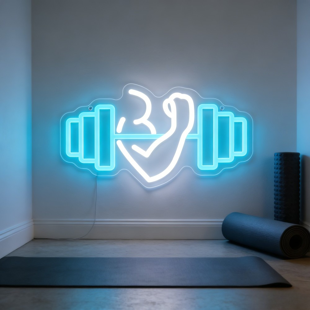 Bizeps-Hantel Neon-Schild LED- – Yoga Fitness Rooms Bewertung und Preis