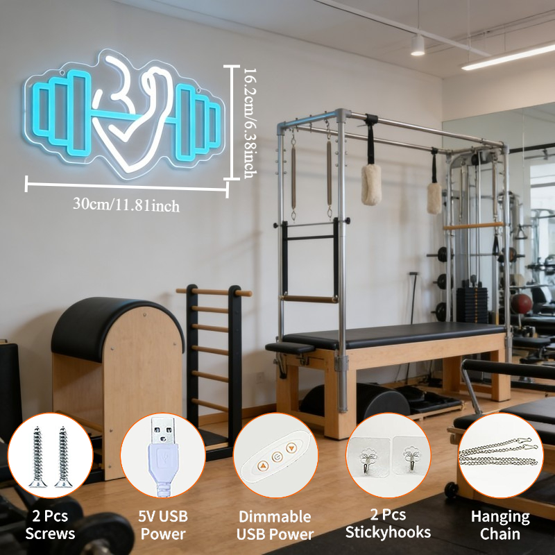 Bizeps-Hantel Neon-Schild LED- – Yoga Fitness Rooms Bewertung und Preis
